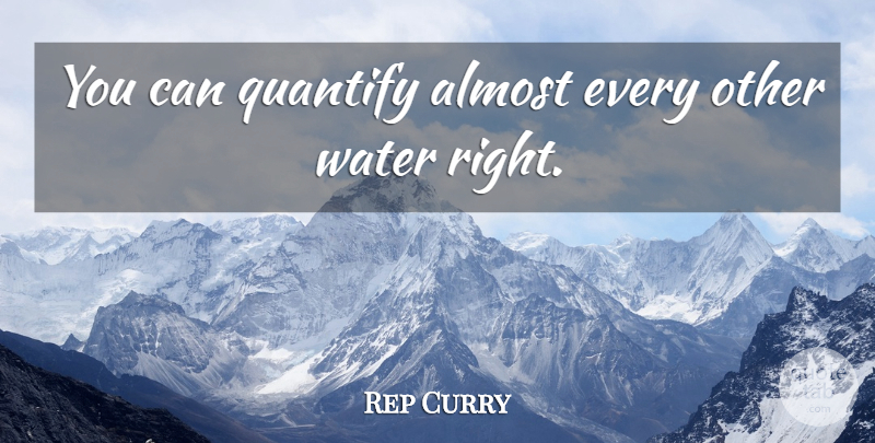 Rep Curry Quote About Almost, Quantify, Water: You Can Quantify Almost Every...