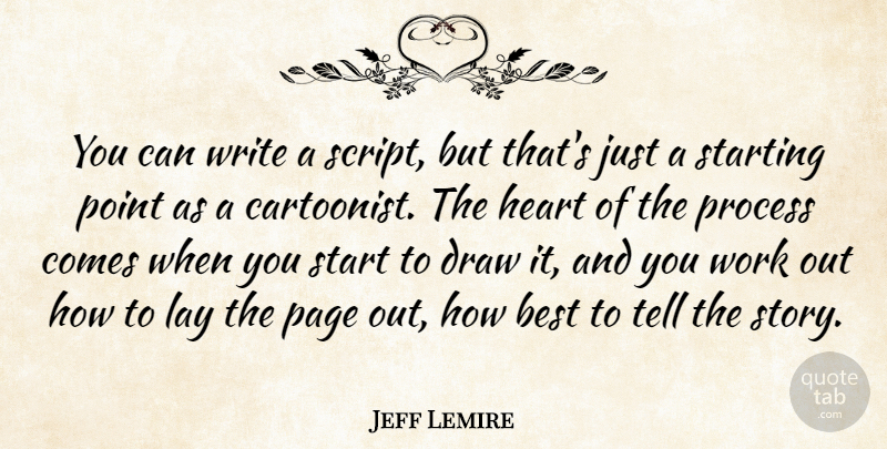 Jeff Lemire Quote About Best, Draw, Lay, Page, Point: You Can Write A Script...