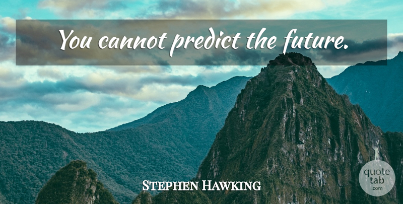 Stephen Hawking Quote About undefined: You Cannot Predict The Future...