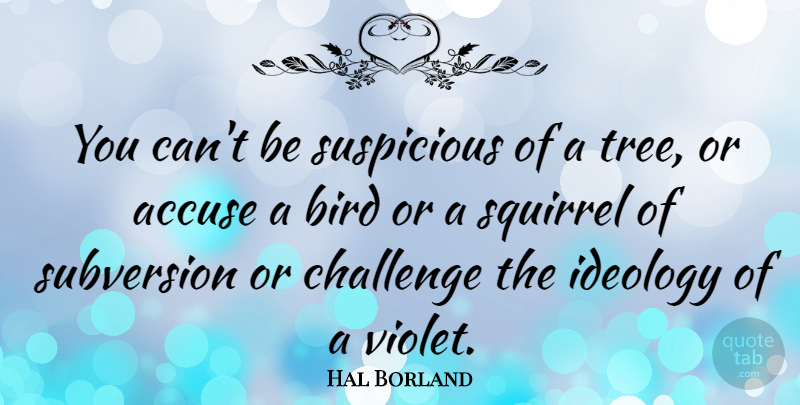 Hal Borland Quote About Nature, Squirrels, Bird: You Cant Be Suspicious Of...