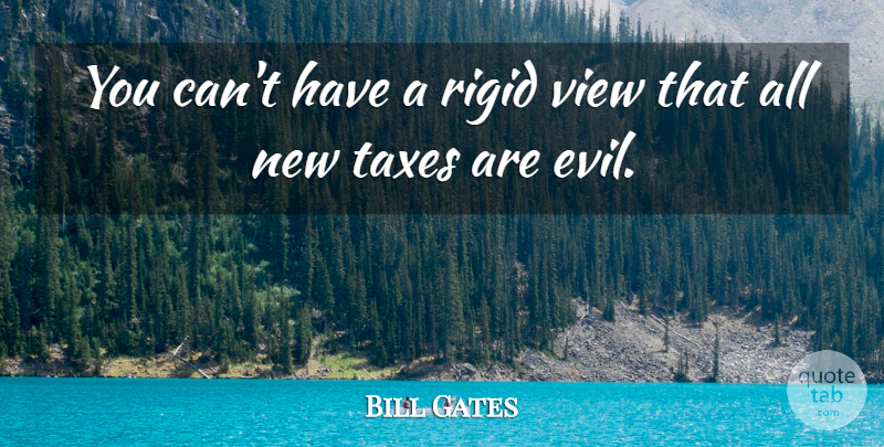 Bill Gates Quote About Views, Evil, Taxes: You Cant Have A Rigid...