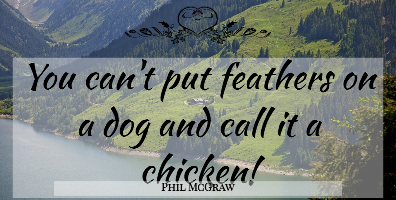 Phil McGraw Quote About Dog, Chickens, Feathers: You Cant Put Feathers On...