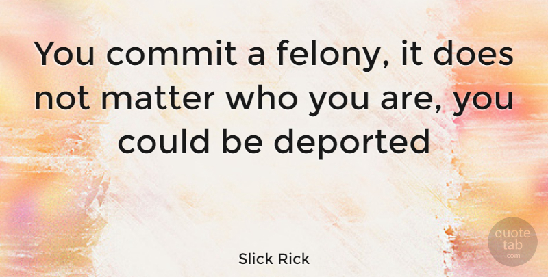 Slick Rick Quote About Matter, Doe, Commit: You Commit A Felony It...