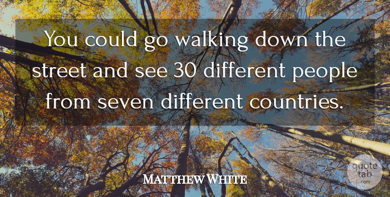 Matthew White Quote About People, Seven, Street, Walking: You Could Go Walking Down...