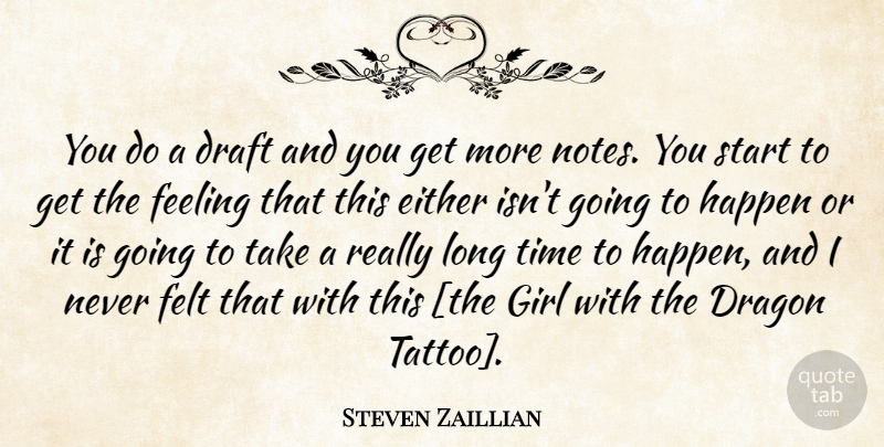 Steven Zaillian Quote About Tattoo, Girl, Dragons: You Do A Draft And...