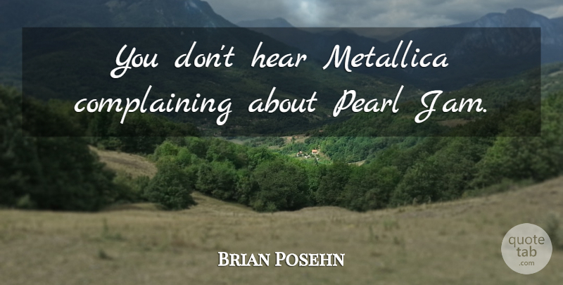 Brian Posehn Quote About Metallica: You Dont Hear Metallica Complaining...