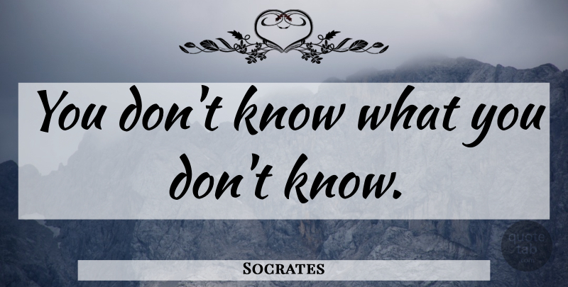 Socrates Quote About Dilemma, Knows: You Dont Know What You...