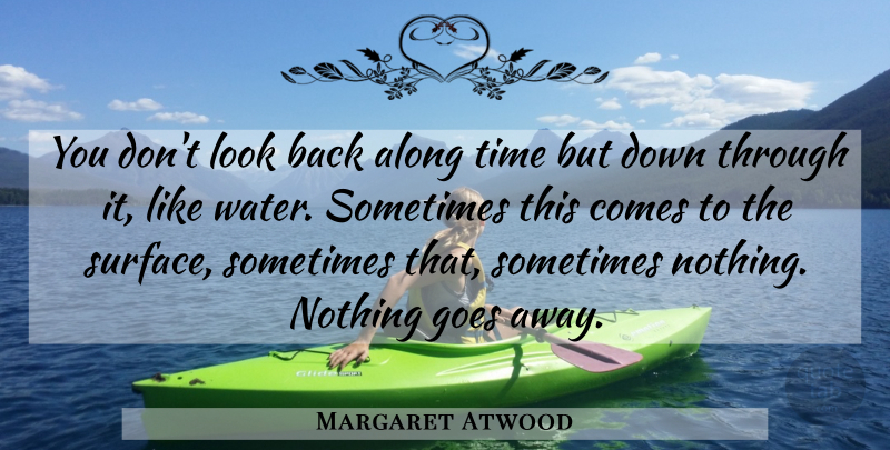 Margaret Atwood Quote About Time, Water, Looks: You Dont Look Back Along...