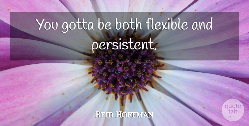 Reid Hoffman Quote About Persistent, Flexible: You Gotta Be Both Flexible...