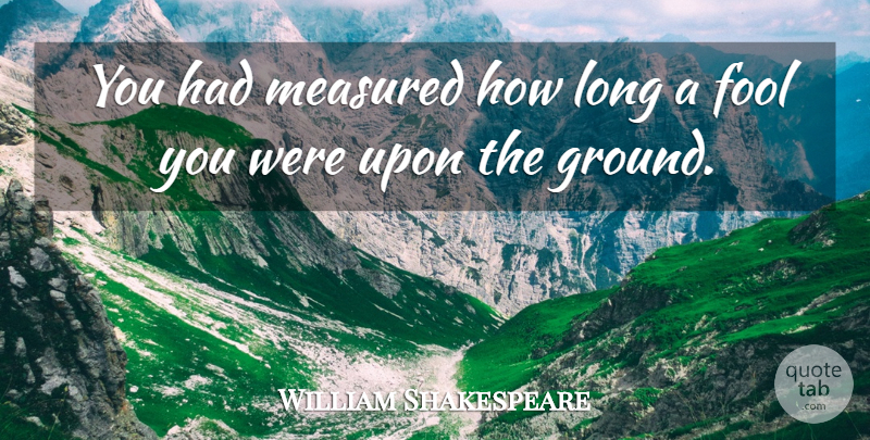 William Shakespeare Quote About Sassy, Long, Fool: You Had Measured How Long...