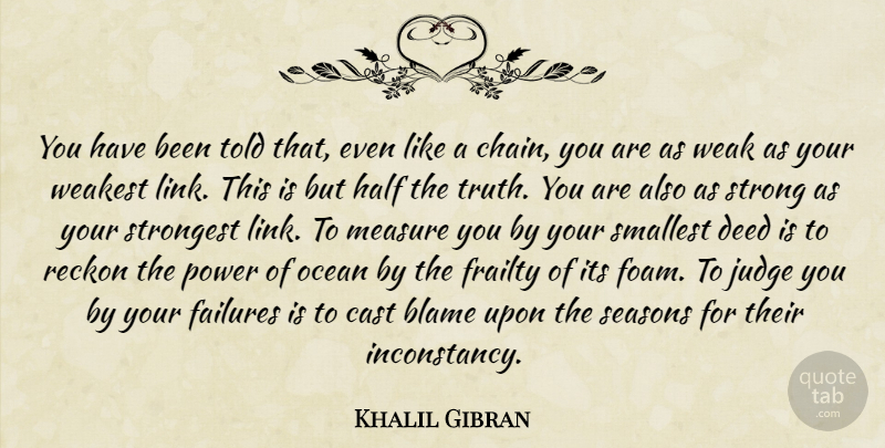 Khalil Gibran Quote About Spiritual, Strong, Ocean: You Have Been Told That...