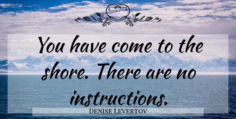 Denise Levertov Quote About Instruction, Shore: You Have Come To The...