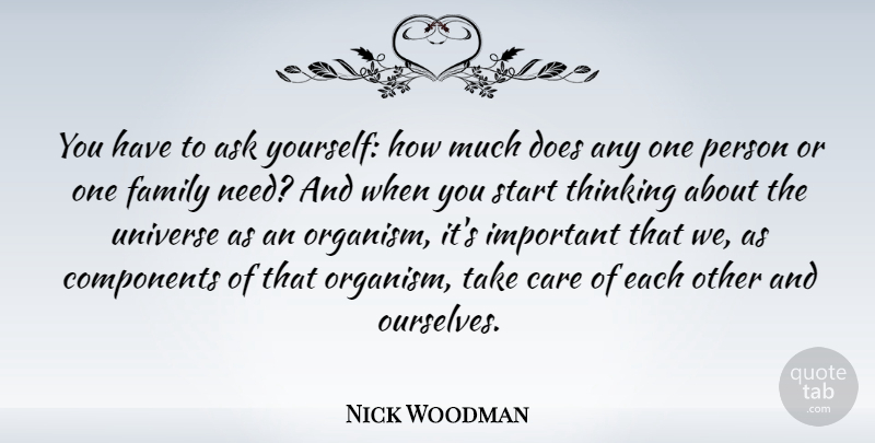 Nick Woodman Quote About Ask, Care, Components, Family, Start: You Have To Ask Yourself...