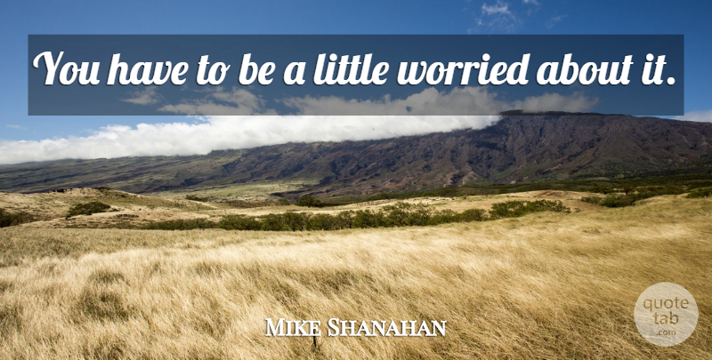Mike Shanahan Quote About Worried: You Have To Be A...