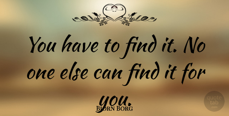 Bjorn Borg Quote About Sports, Motivational Sports, Motivational Tennis: You Have To Find It...