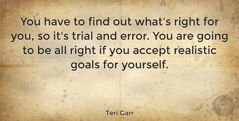 Teri Garr Quote About Wisdom, Errors, Goal: You Have To Find Out...