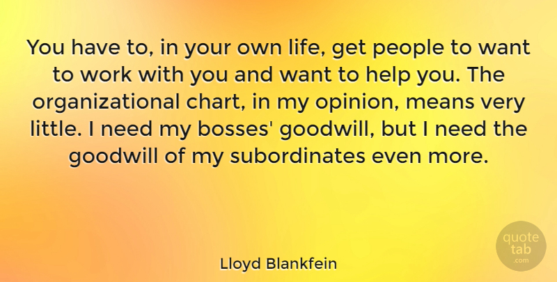 Lloyd Blankfein Quote About Mean, People, Boss: You Have To In Your...