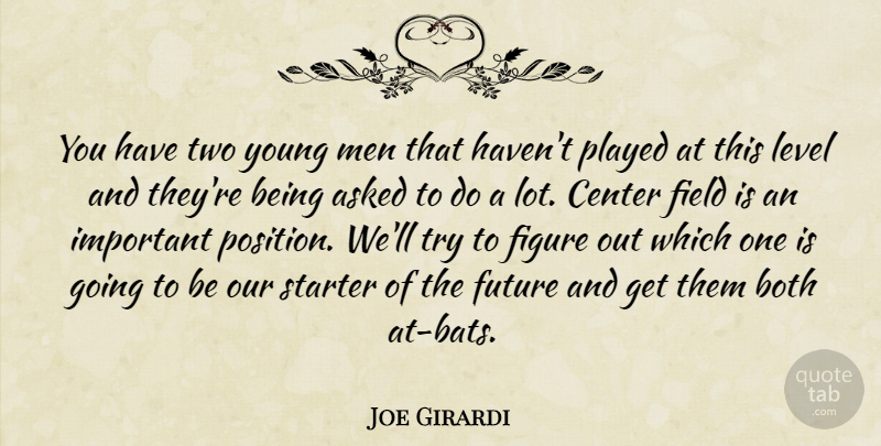 Joe Girardi Quote About Asked, Both, Center, Field, Figure: You Have Two Young Men...