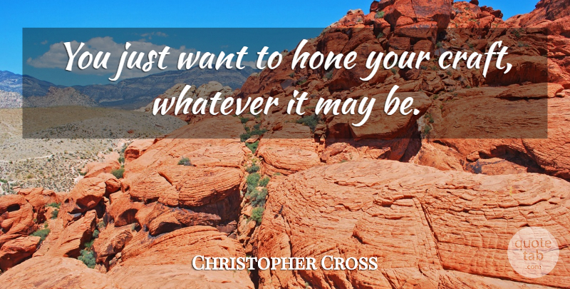 Christopher Cross Quote About Want, Crafts, May: You Just Want To Hone...