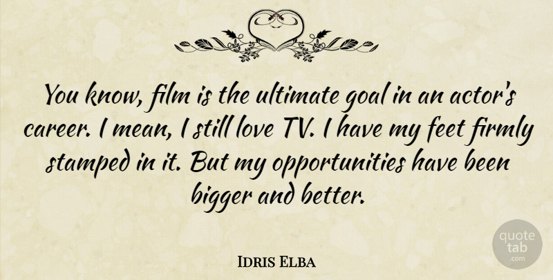 Idris Elba Quote About Mean, Opportunity, Careers: You Know Film Is The...