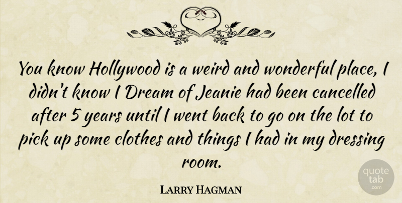 Larry Hagman Quote About Dream, Years, Clothes: You Know Hollywood Is A...