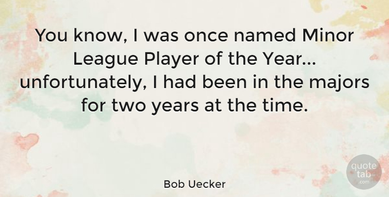 Bob Uecker Quote About League, Minor, Named, Player, Time: You Know I Was Once...