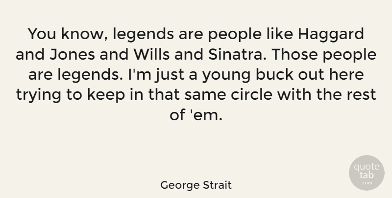 George Strait Quote About Circles, People, Trying: You Know Legends Are People...