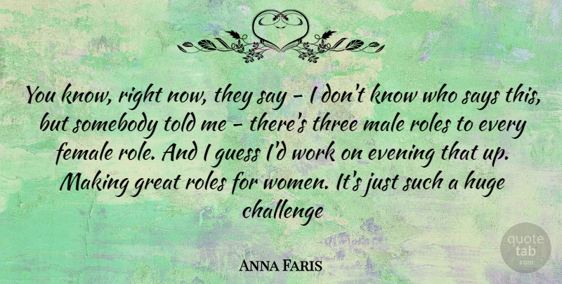Anna Faris Quote About Challenges, Three, Roles: You Know Right Now They...
