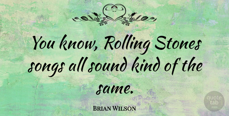 Brian Wilson Quote About Stones: You Know Rolling Stones Songs...