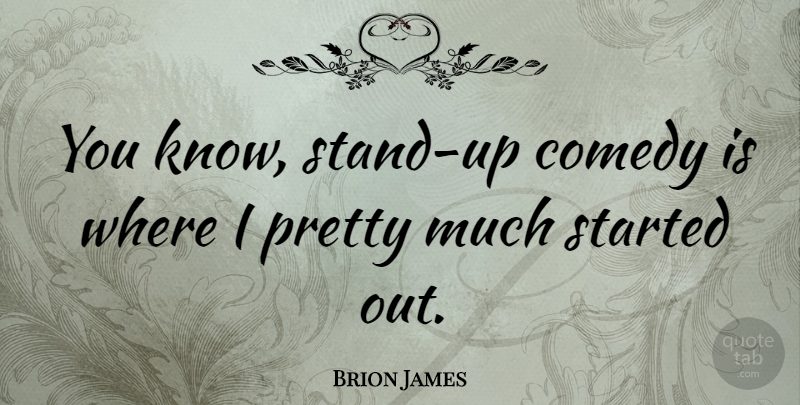 Brion James Quote About Comedy, Stand Up Comedy, Knows: You Know Stand Up Comedy...