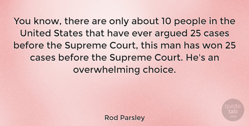 Rod Parsley Quote About American Celebrity, Argued, Cases, Man, People: You Know There Are Only...