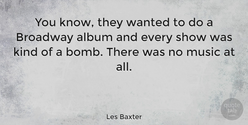 Les Baxter Quote About Album, American Musician, Music: You Know They Wanted To...