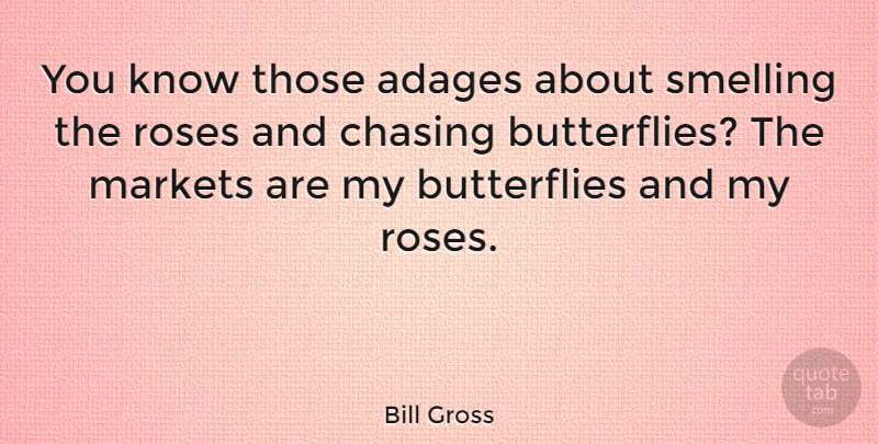 Bill Gross Quote About Butterfly, Chasing Butterflies, Rose: You Know Those Adages About...