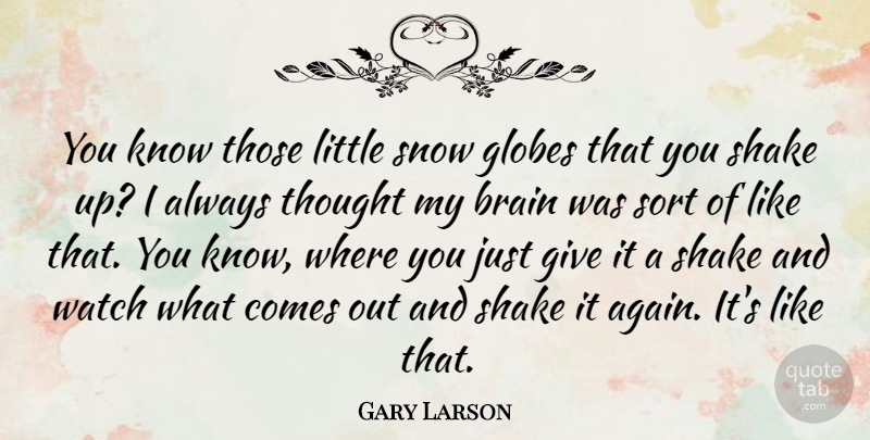 Gary Larson Quote About Giving, Snow, Brain: You Know Those Little Snow...