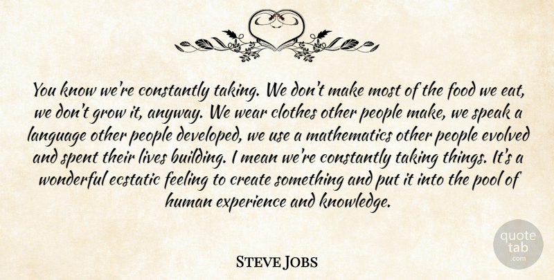 Steve Jobs Quote About Knowledge, Mean, Clothes: You Know Were Constantly Taking...