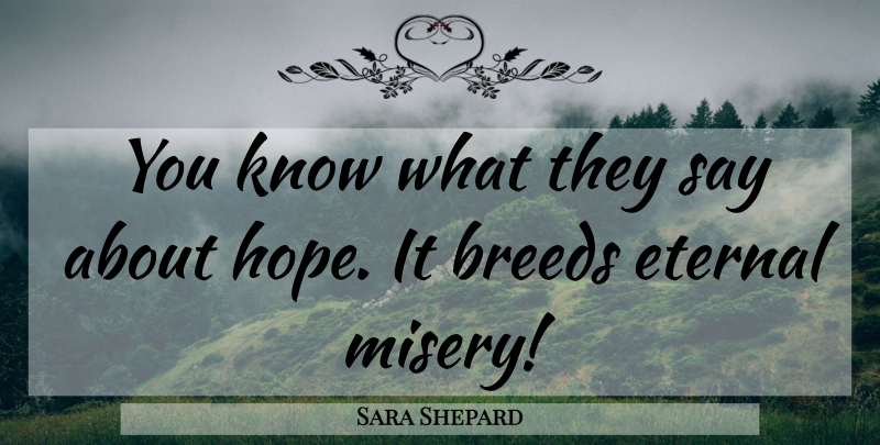 Sara Shepard Quote About Liars, Misery, Eternal: You Know What They Say...