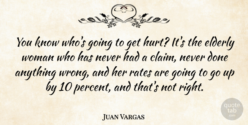 Juan Vargas Quote About Elderly, Rates, Woman: You Know Whos Going To...