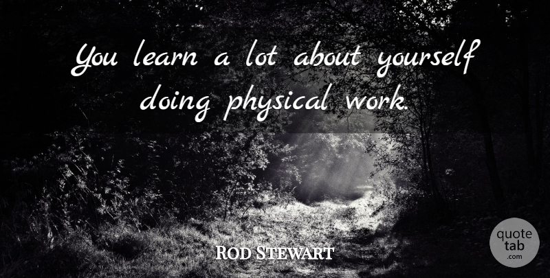 Rod Stewart Quote About Work: You Learn A Lot About...