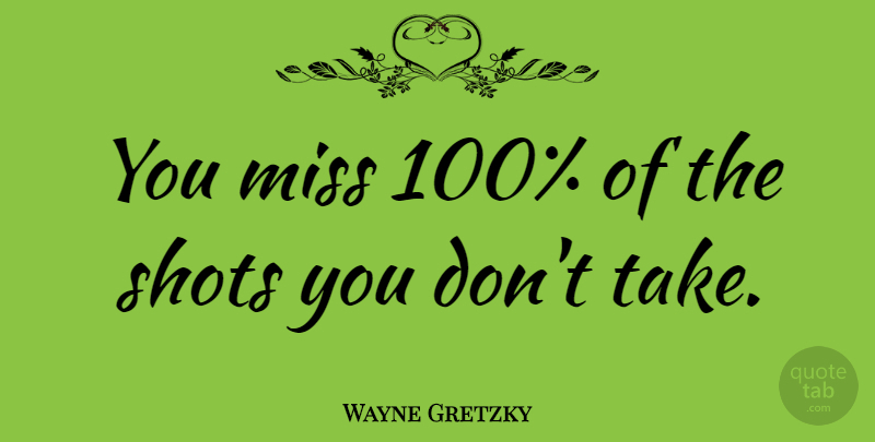 Wayne Gretzky Quote About Inspirational, Motivational, Positive: You Miss 100 Of The...