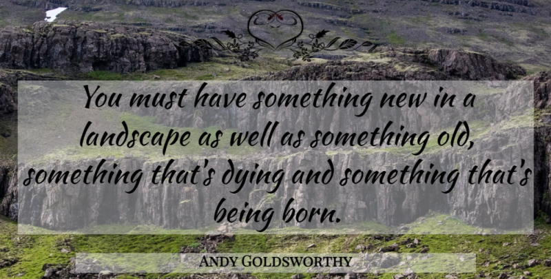 Andy Goldsworthy Quote About Dying, Landscape, Something New: You Must Have Something New...
