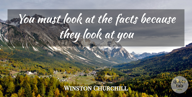 Winston Churchill Quote About Facts: You Must Look At The...