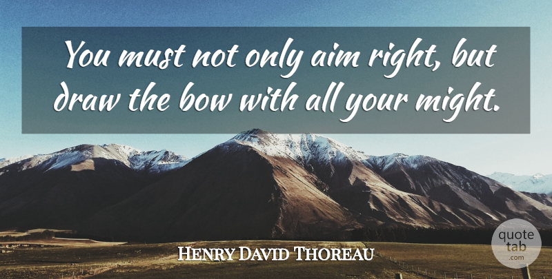 Henry David Thoreau Quote About Positive, Famous Inspirational, Focus: You Must Not Only Aim...