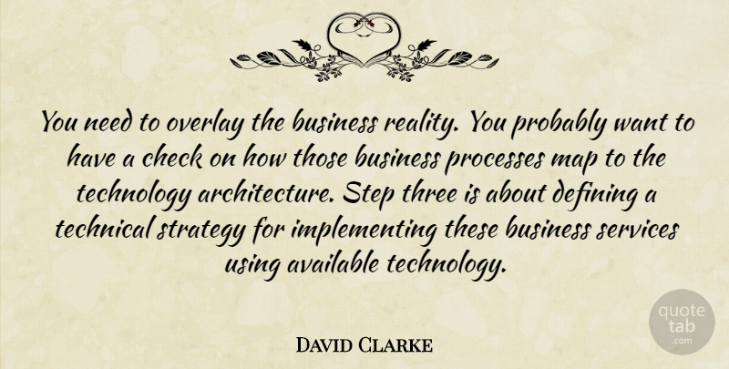 David Clarke Quote About Available, Business, Check, Defining, Map: You Need To Overlay The...