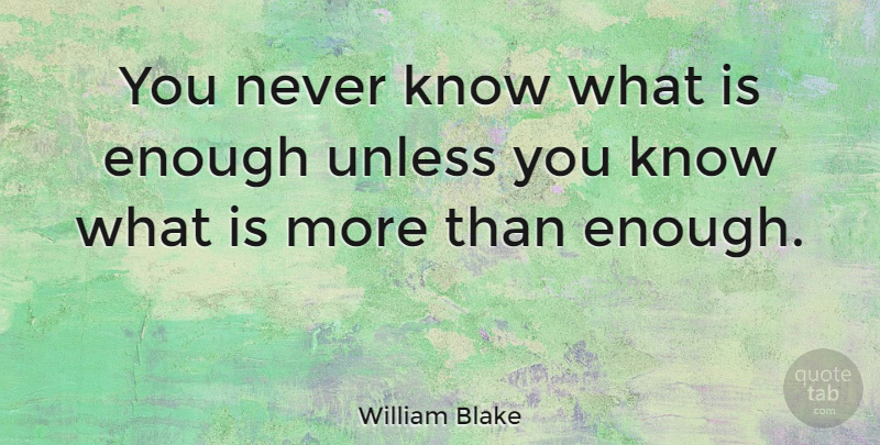 William Blake Quote About Wisdom, Knowledge, Thought Provoking: You Never Know What Is...