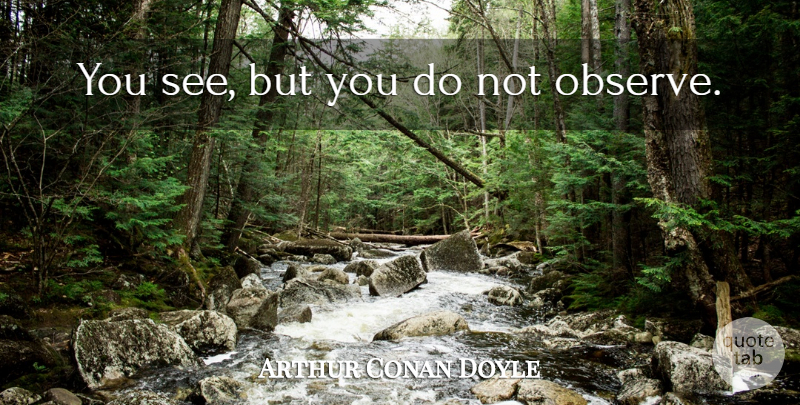 Arthur Conan Doyle Quote About Curiosity, Statistics, Detectives: You See But You Do...