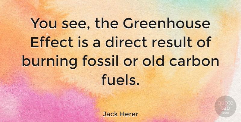 Jack Herer Quote About Burning, Fuel, Fossils: You See The Greenhouse Effect...