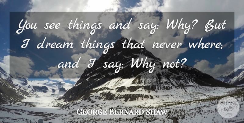 George Bernard Shaw Quote About Dream: You See Things And Say...