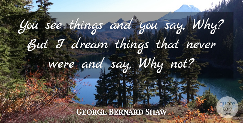 George Bernard Shaw Quote About Dream, Imagination: You See Things And You...