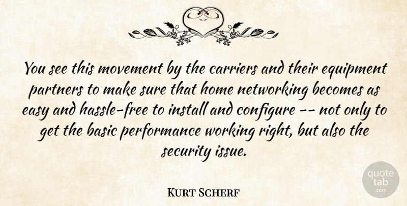 Kurt Scherf Quote About Basic, Becomes, Carriers, Easy, Equipment: You See This Movement By...