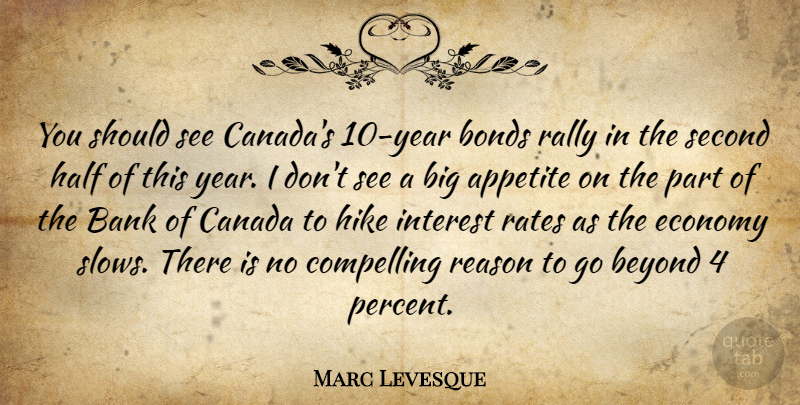 Marc Levesque Quote About Appetite, Bank, Beyond, Bonds, Canada: You Should See Canadas 10...